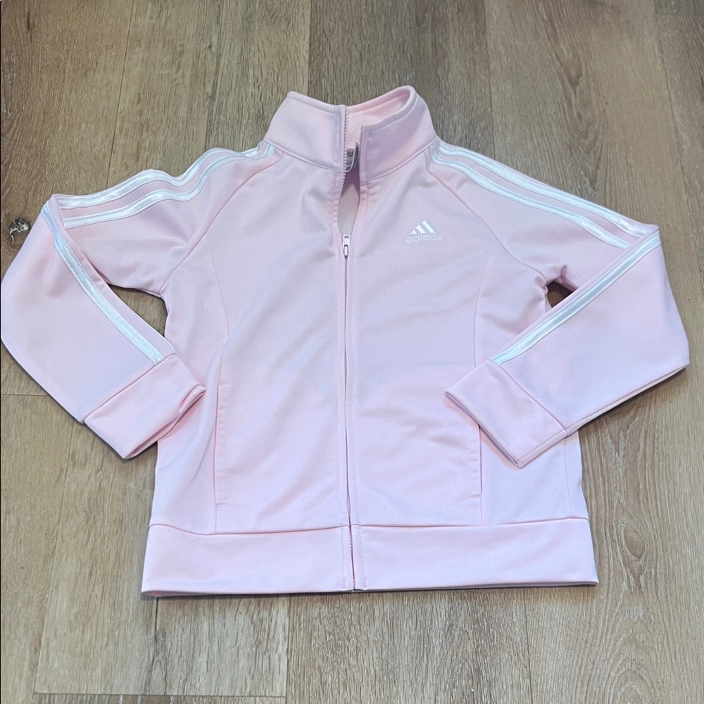 Adidas Light Pink Zip-Up Jacket 6X Girls